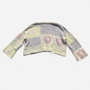 Sincerely Jules Cropped Knit Sweater Pastel Patchwork
